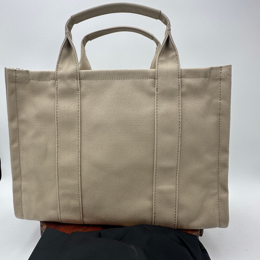 NEW Quince Organic Canvas Tote Sand Beige Zipper Crossbody Purse Work Travel - Picture 3 of 14